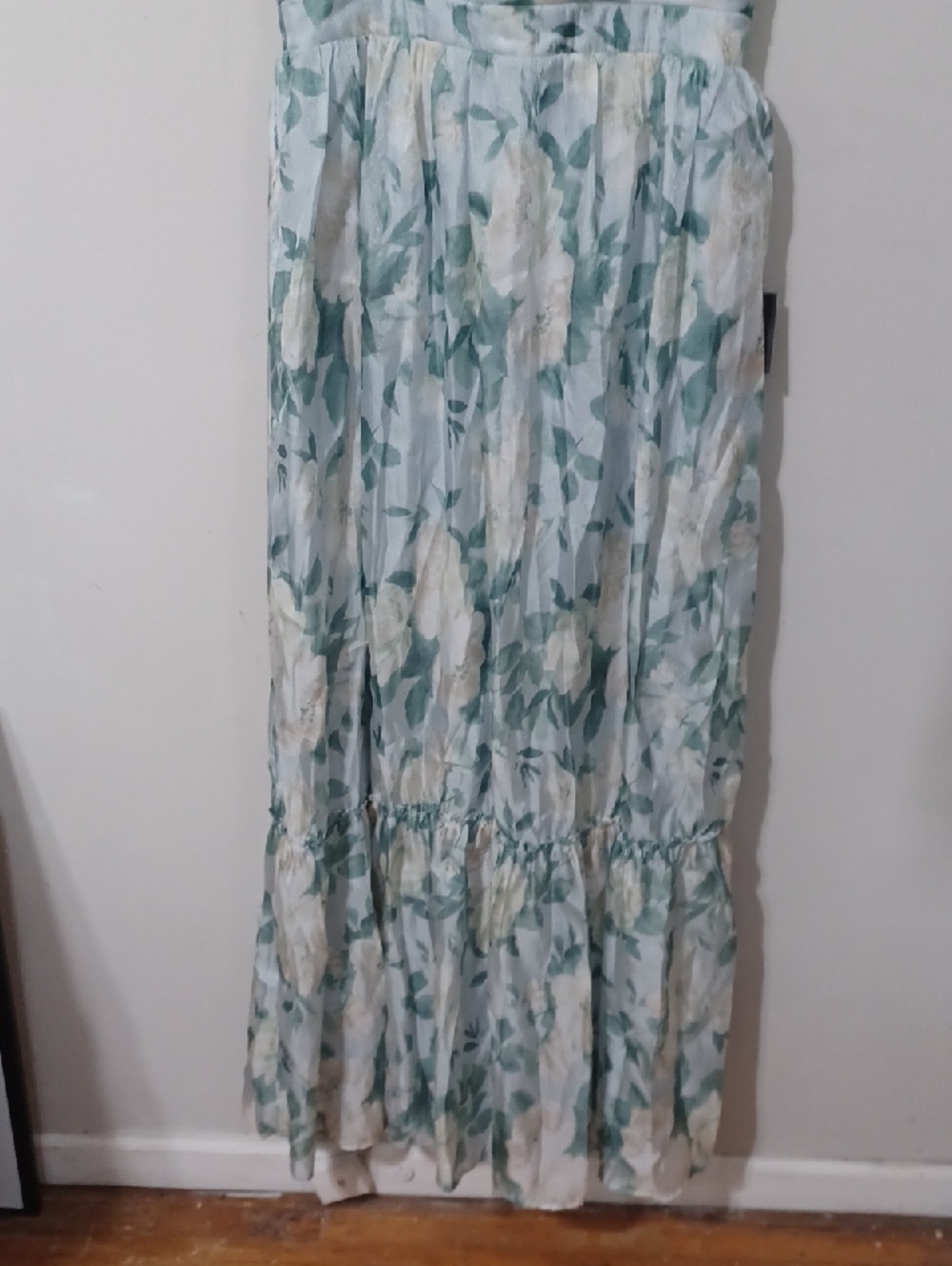 Lulu's Mint Floral Ruffle-Sleeve Maxi Dress. Wedding/Party Dress NWT Sz XL - Picture 6 of 12